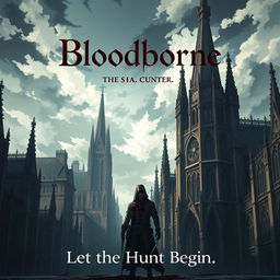 An anime poster with Gothic Revival architecture prominently featured, showcasing the grandeur and intricate details of a city built by the Healing Church