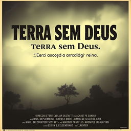 A vintage 1965 movie poster for the film "Terra Sem Deus," featuring a haunting and sinister atmosphere