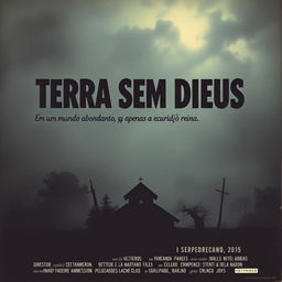 A vintage 1965 movie poster for the film "Terra Sem Deus," featuring a haunting and sinister atmosphere