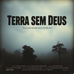 A vintage 1965 movie poster for the film "Terra Sem Deus," featuring a haunting and sinister atmosphere