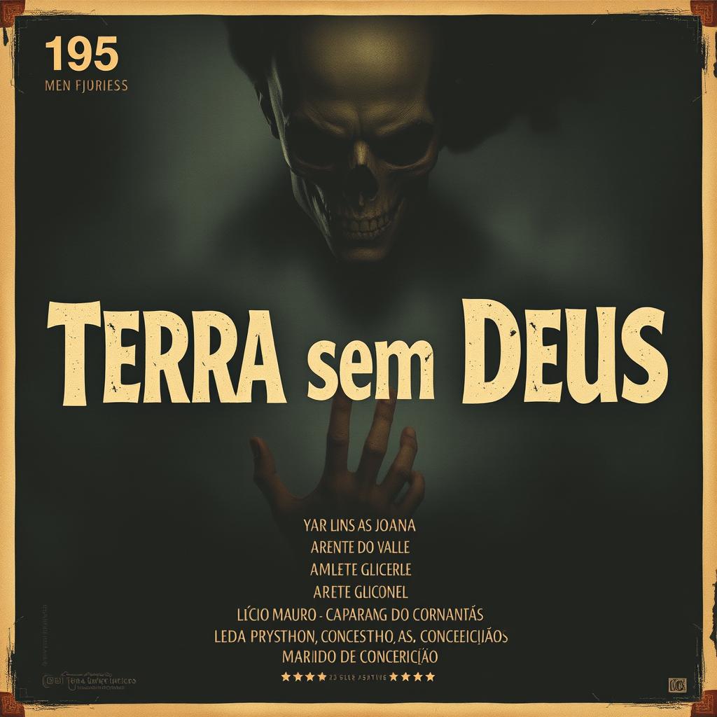 A vintage and eerie poster from the year 1963 for the movie 'Terra sem Deus'