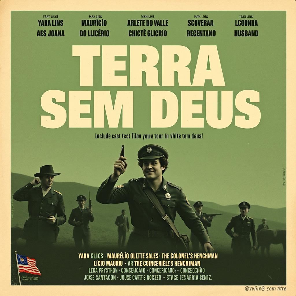 Create a vintage 1963 movie poster for "Terra sem Deus"