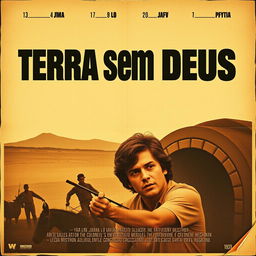 Create a vintage 1963 movie poster for "Terra sem Deus"