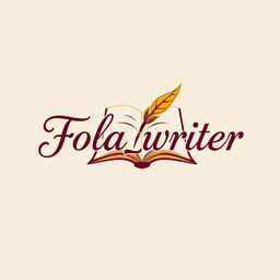 A beautifully designed, eye-catching business logo for a Fiverr profile, featuring the name "Fola_writer"