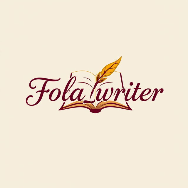 A beautifully designed, eye-catching business logo for a Fiverr profile, featuring the name "Fola_writer"