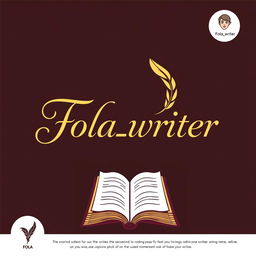 A beautifully designed, eye-catching business logo for a Fiverr profile, featuring the name "Fola_writer"