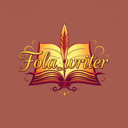 A beautifully designed, eye-catching business logo for a Fiverr profile, featuring the name "Fola_writer"