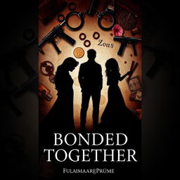 A captivating book cover for the novel "Bonded Together" by Fulminare_Prīmē, set within the dark romance and boys love genre