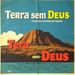 A vintage-style poster from 1963 showcasing the Brazilian drama film "Terra sem Deus"