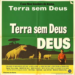 A vintage-style poster from 1963 showcasing the Brazilian drama film "Terra sem Deus"