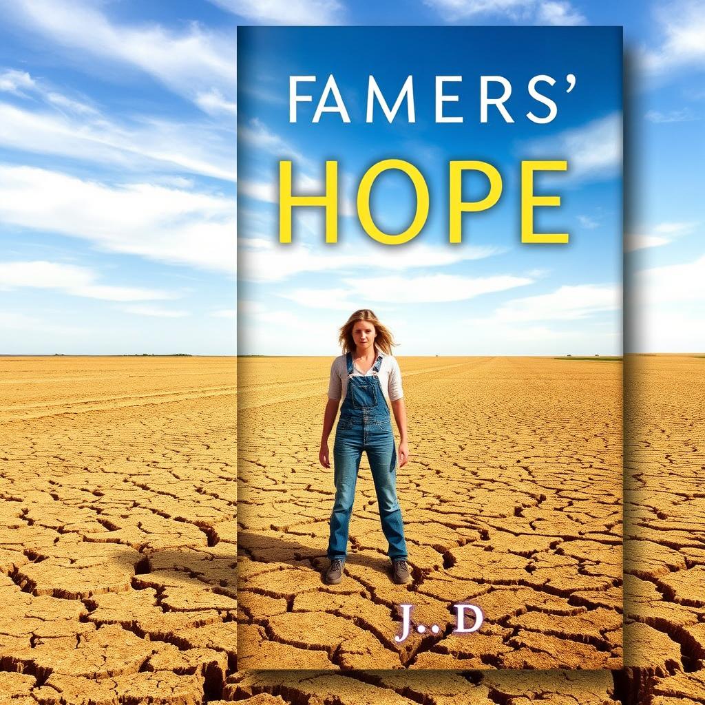 A book cover titled 'Farmers' Hope' for a fiction novel, set in a drought-stricken rural community in the American Midwest