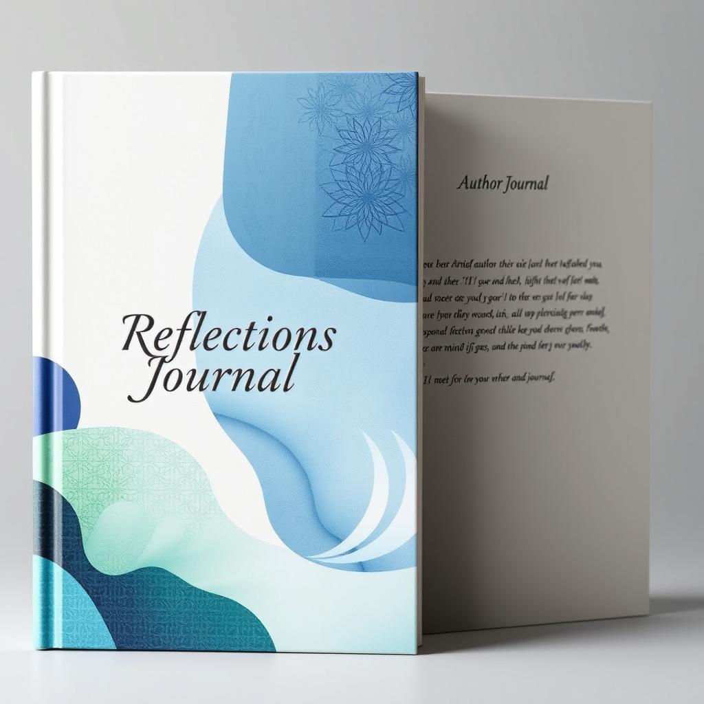 A beautifully designed book cover for a journal, featuring an elegant and modern aesthetic