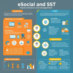 A detailed infographic on eSocial and SST implementation and management