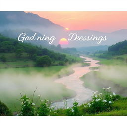 A serene and peaceful landscape that embodies the concept of spiritual tranquility and divine blessings