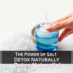 A dynamic and eye-catching YouTube thumbnail featuring a close-up of coarse sea salt crystals, glistening with subtle sparkles to convey their cleansing power