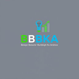 A creative and impactful logo design for "BBBKA (Belajar Bisnis Bareng Ko Andrew)", incorporating elements that represent business learning and growth