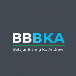 A creative and impactful logo design for "BBBKA (Belajar Bisnis Bareng Ko Andrew)", incorporating elements that represent business learning and growth