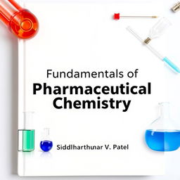 A book cover design for 'Fundamentals of Pharmaceutical Chemistry' by Siddharthkumar V