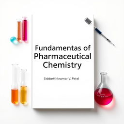 A book cover design for 'Fundamentals of Pharmaceutical Chemistry' by Siddharthkumar V