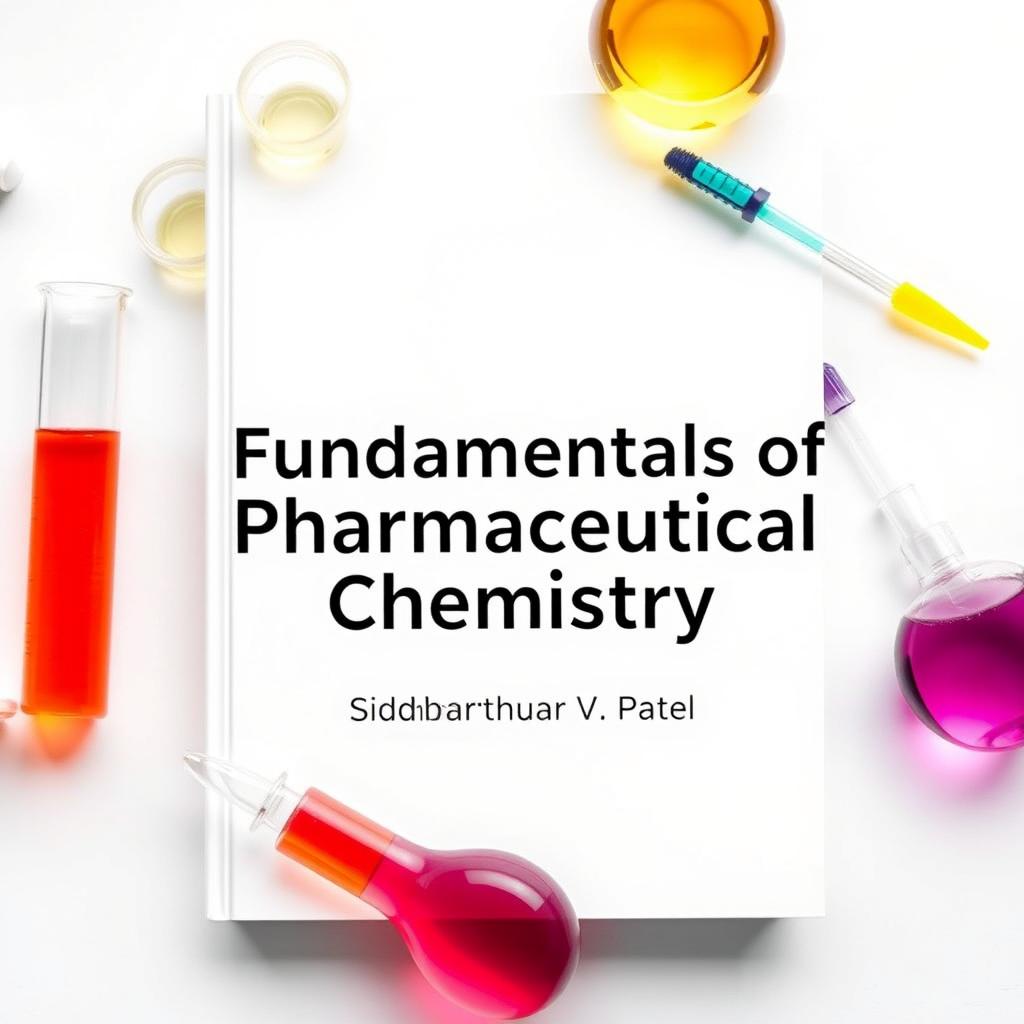 A book cover design for 'Fundamentals of Pharmaceutical Chemistry' by Siddharthkumar V