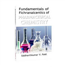 A portrait A4 book cover design titled "Fundamentals of Pharmaceutical Chemistry" by Siddharthkumar V