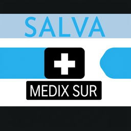 Logo design for a clinical laboratory named SALVA MEDIX SUR, featuring the following colors: electric blue, white, light blue, and black