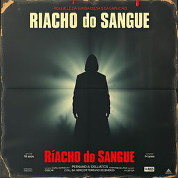 A vintage 1966 film poster for "Riacho do Sangue", a horror and suspense movie directed by Fernando de Barros