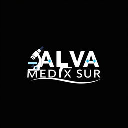 A logo design for a clinical laboratory named "SALVA MEDIX SUR"