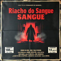 A vintage movie poster for the 1966 film "Riacho do Sangue" directed by Fernando de Barros