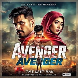 A movie poster titled 'Avenger: The Last Man', developed by Rizqiramadhani and starring actors Awalakthar and Haifa Adibah