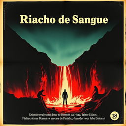 Um pôster vintage para o filme de 1966, "Riacho do Sangue", dirigido por Fernando de Barros