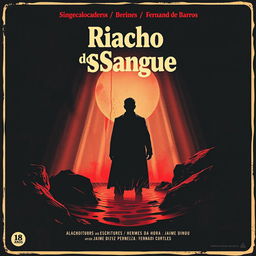 Um pôster vintage para o filme de 1966, "Riacho do Sangue", dirigido por Fernando de Barros