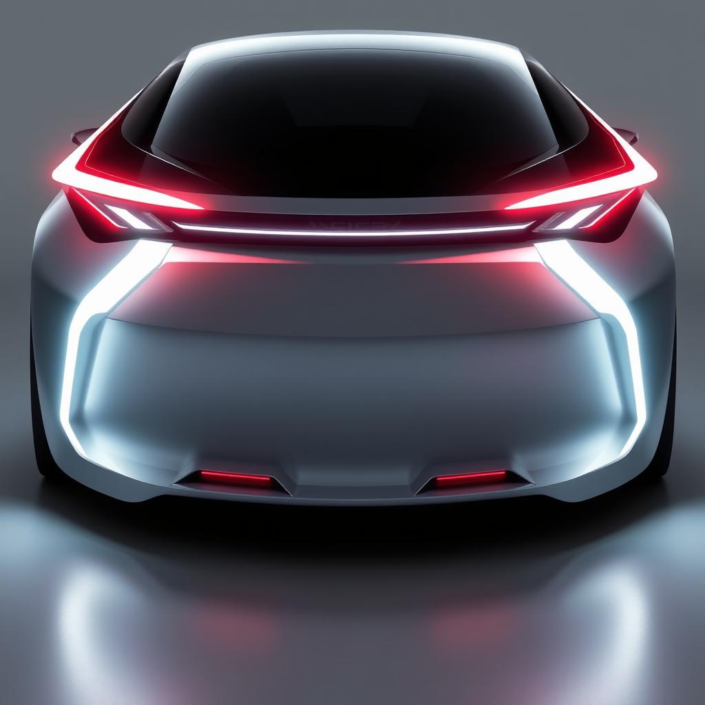 Futuristic concept car design with innovative headlights and taillights