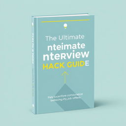 Book cover design for "The Ultimate Interview Hack Guide - Unlocking Job Offers" in a minimalistic style that evokes hope and aspiration