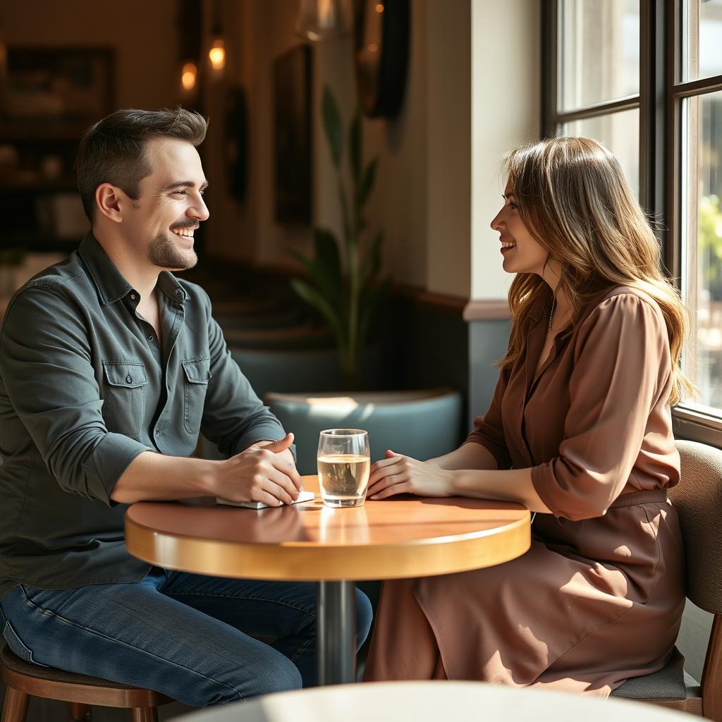 A real man and woman having assertive communication