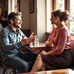 A real man and woman having assertive communication