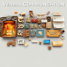 An intriguing visual representation of the transition and transformation of verbal communication through various epochs