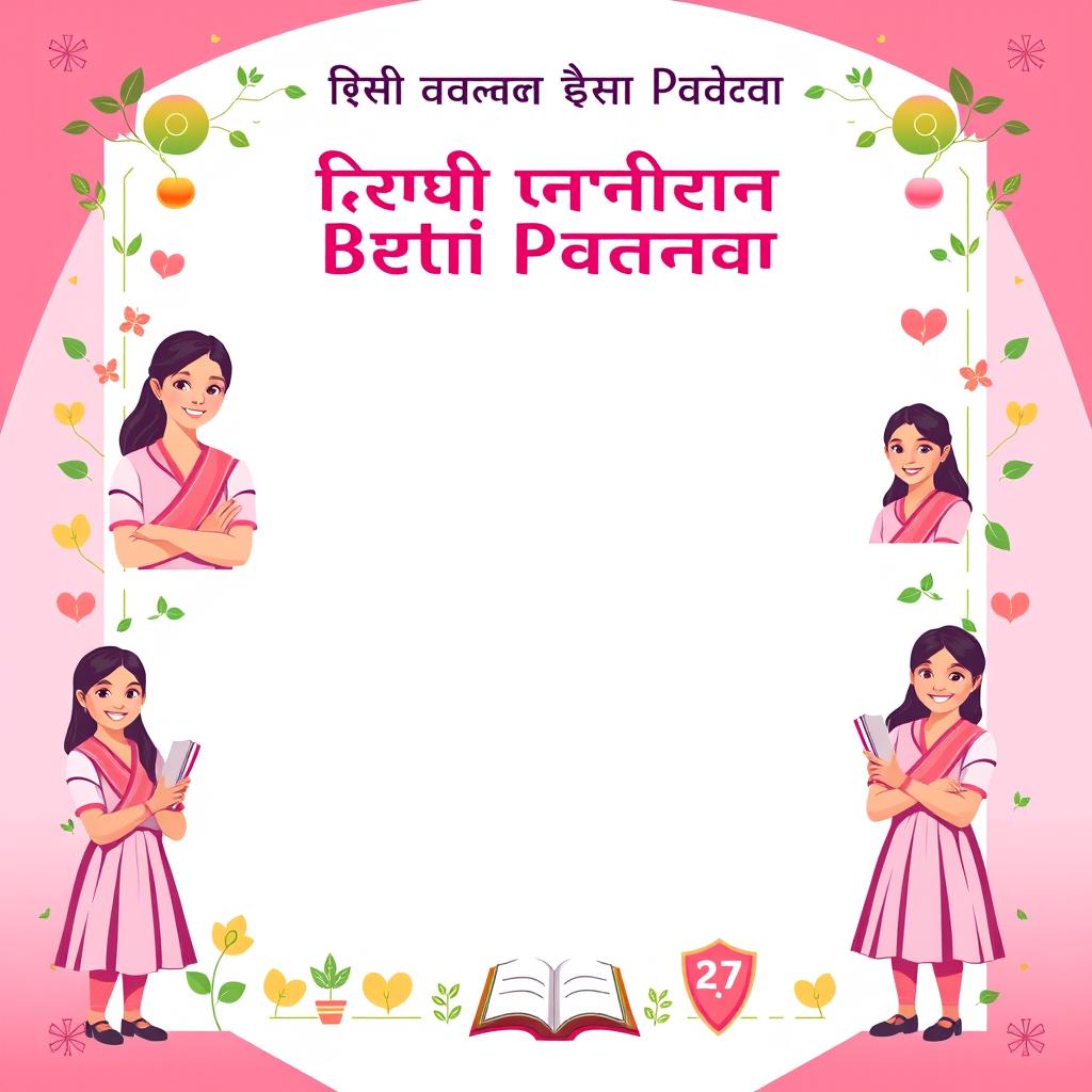 A cover page design for the campaign 'Beti Bachao Beti Padhao' with a central space reserved for personal writing