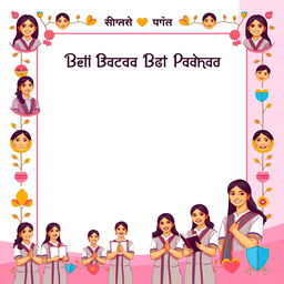 A cover page design for the campaign 'Beti Bachao Beti Padhao' with a central space reserved for personal writing