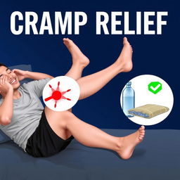 A person with one leg stretched out, showcasing a position that suggests cramp relief