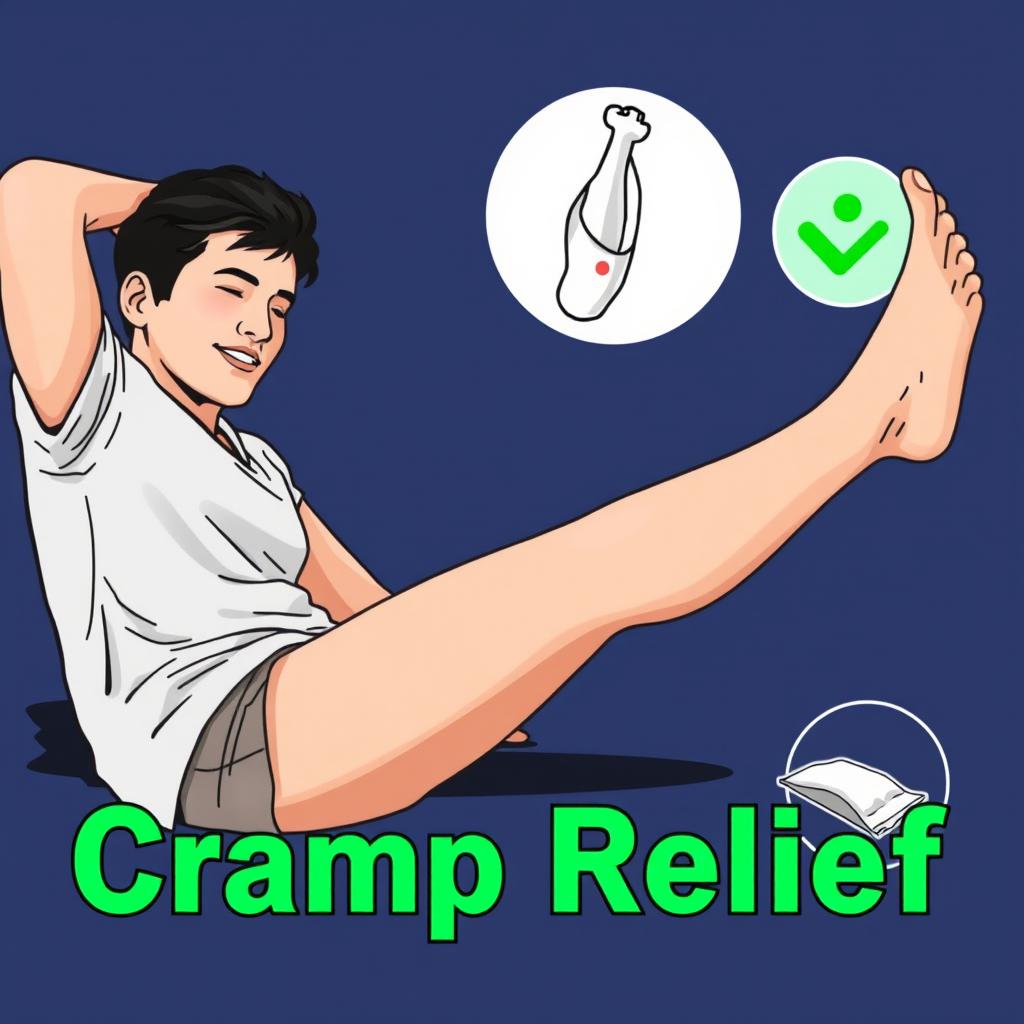 A person with one leg stretched out, showcasing a position that suggests cramp relief