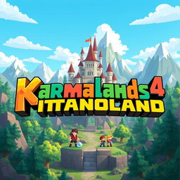 Replace the text "Karmalands 4" with "Gitanoland" in a colorful, blocky font