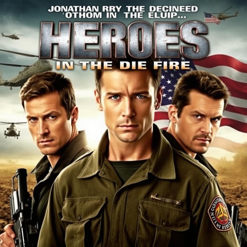 A striking movie poster featuring Jonathan Rhys Meyers, Peter Facinelli, and Stephen Dorff, all in military attire