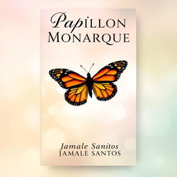 A captivating book cover design for a novel titled 'Papillon Monarque' by Jamale Santos