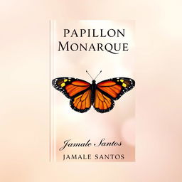 A captivating book cover design for a novel titled 'Papillon Monarque' by Jamale Santos