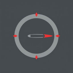 A simple yet impactful rune design representing the trajectory of a bullet