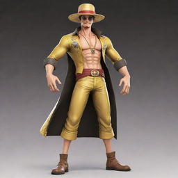 Gold D. Roger, styled in the aesthetic of One Piece Bounty Rush, standing triumphantly