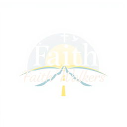 A logo design for "Faith Walkers," a church group that symbolizes faith and spiritual journey