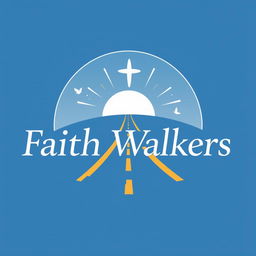 A logo design for "Faith Walkers," a church group that symbolizes faith and spiritual journey