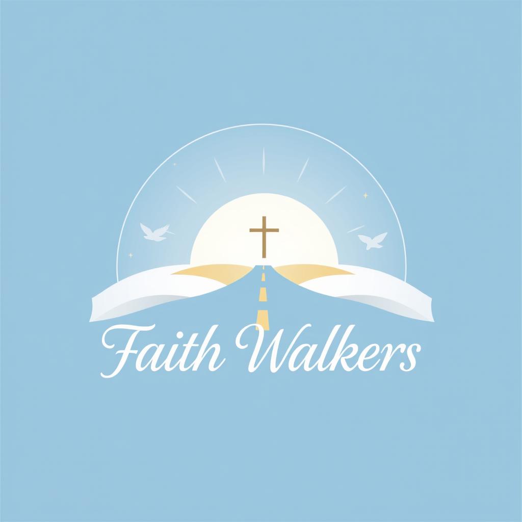 A logo design for "Faith Walkers," a church group that symbolizes faith and spiritual journey